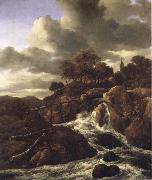 Jacob van Ruisdael A Waterfall with Rocky Hilla and Trees oil painting picture wholesale